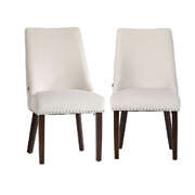 2PCs Velvet Dining Chair Kitchen Padded Seat Design Beige