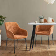 Dining Chairs Orange Chenille