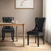 Sophisticated Elegance: Velert Dining Chair in Black with French Tufted Design