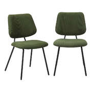 2x Dining Chair Vintage Retro Polyester Green