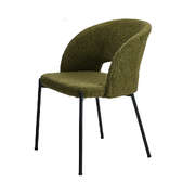 4x Armchair Dining Chair Sherpa Green&Black