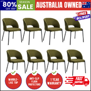 8x Armchair Dining Chair Sherpa Green&Black
