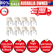 8x Armchair Dining Chair Accent Chairs Tub Armchairs Sherpa Black&White