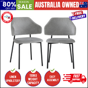 Dining Chair Set of 2 Grey and Black