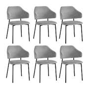 6x Dining Chairs Tub Fabric Grey&Black