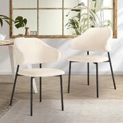 Dining Chair Set of 2 White and Black