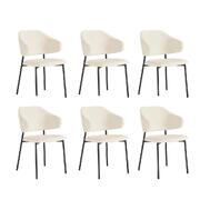 6x Dining Chairs Tub Sherpa White&Black