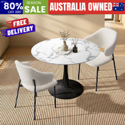 Round Dining Set White 52x48x80cm