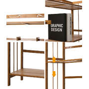 6-tier Bamboo Bookshelf Bookcase Adjustable Display Shelf