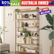 6-tier Bamboo Bookshelf Bookcase Adjustable Display Shelf