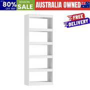 5 Tier Bookshelf Storage White 60x29.5x160cm