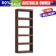 5 Tier Walnut Bookshelf 60x29.5x160cm