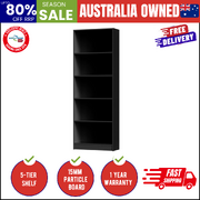 Bookshelf Display Shelf 5-Tier Black