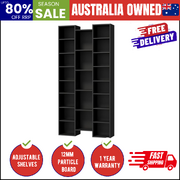 Bookshelf Display Storage Rack for CD DVD Media Organizer Black