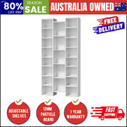 Bookshelf Display Storage Rack for CD DVD Media Organizer White