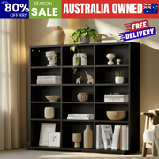 Bookshelf Display Shelf Bookcase CD Media Storage Rack Black