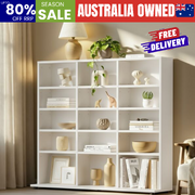 Bookshelf Display Shelf Bookcase CD Media Storage Rack White