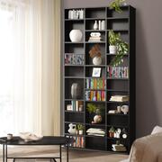 Elegant Black Wooden Bookcase Bookshelf - 1044 CD/DVD Rack Shelving Unit