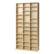 Media Storage Bookshelf Wooden Bookcase 36-Shelf Natural 95x24x194.5cm