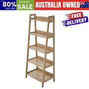Corner Bookshelf 5 Tier Natural 62x40x152cm