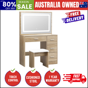 Dressing Table Stool Set Large Makeup Mirror LED Light Vanity Natural