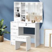 Vanity Set with Illuminated Mirror and Storage Drawer