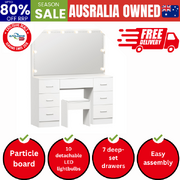 Dressing Table Large LED Mirror White
