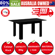 160cm Extendable Dining Table Kitchen Restaurant Cafe Table Black