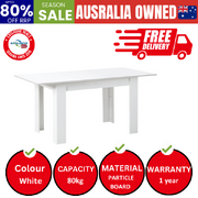 160cm Extendable Dining Table Kitchen Restaurant Cafe Table White