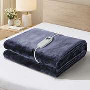Bedding Electric Throw Heated Blanket Fleece Purple 160x130cm Washable