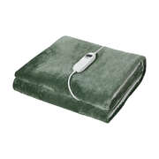 Bedding Electric Throw Dual-Sided Heated Blanket Flannel Sherpa Green 160x130cm