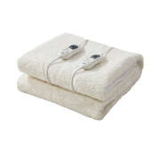 King Size Electric Blanket Bedding Collection Fitted Fleece Underlay White 3-Heat Timer