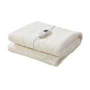 Single Electric Blanket Bedding Collection Fitted Fleece Underlay White 3-Heat Timer