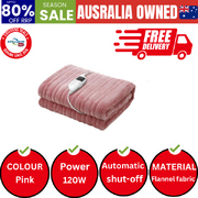 Washable Electric Heated Throw Rug Flannel Pink