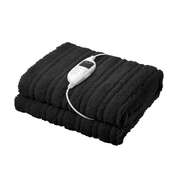 Electric Heated Blanket Washable Throw Rug Sherpa Coral Fleece Charcoal