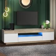 TV Cabinet Entertainment Unit Stand RGB LED Storage Furniture 180cm