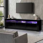 180cm TV Entertainment Unit RGB LED Black | EXTG