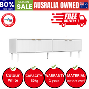 TV Cabinet Entertainment Unit Four Door 180cm White