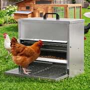 Automatic Chicken Feeder Silver 10kg 40.5x47.5x40cm