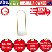 Full Length Mirror Arched Wooden 166x60cm