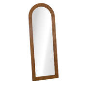 Full Length Arch Mirror 165x60cm Brown Wood Wall Mounted