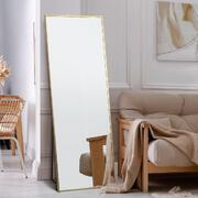 Full Length Mirror Rectangle Free Standing Gold