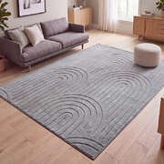 Geometric Arch Jacquard Rug Grey 200x290cm | EXTG