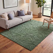 Green Leaf Jacquard Rug 160x230cm | EXTG