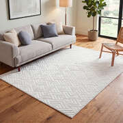 Jacquard Geometric Rug 160x230cm Ivory Cream | EXTG