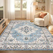 Blue Persian Rug Washable Non-Slip 200x290cm | EXTG