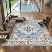 Blue Persian Rug 240x340cm Washable Non-Slip | EXTG
