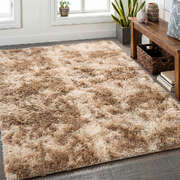 Shaggy Rug Taupe Gradient 200x290cm Anti-Slip | EXTG