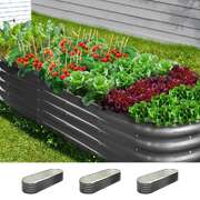 3X Garden Bed Galvanised Raised Garden Bed 240X80X42CM