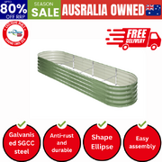Garden Bed 320x80x42cm Planter Box Raised Container Galvanised Green